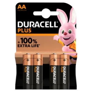 20 x Duracell Plus Aa Batteries - 4 Pack