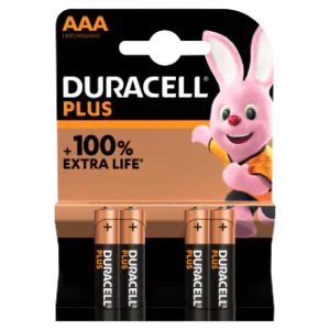 10 X Duracell Plus AAA Batteries 4 Pack