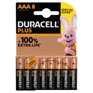 10 x Duracell Plus Aaa Batteries - 8 Pack